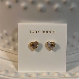 Tory Burch Gold Heart Stud Earrings